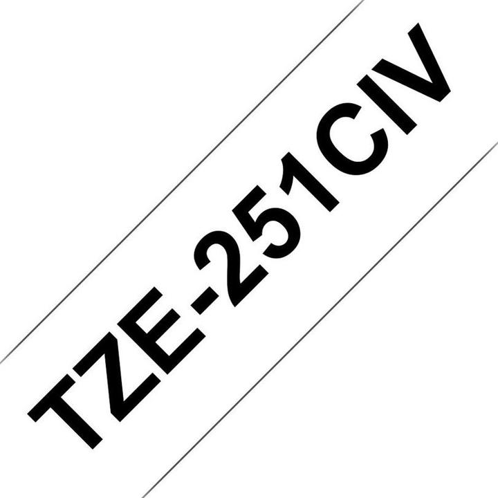 Productafbeelding Brother TZ251CIV Gelamineerde tape (2.40 cm, Wit, Zwart)