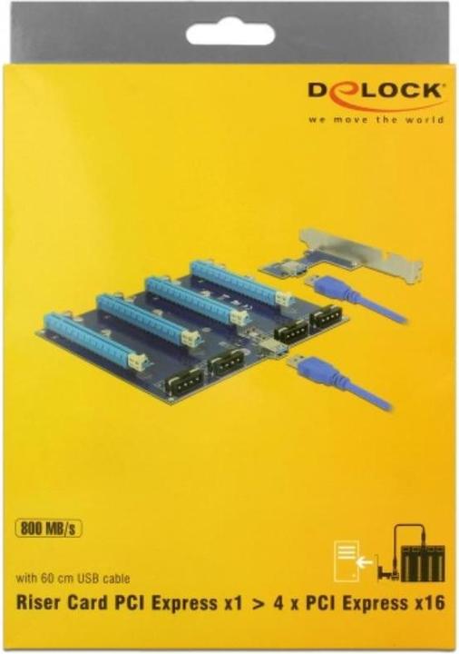 Actual product image Delock PCI-Express riser card, x1 to 4x x16