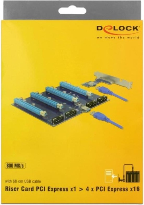Immagine prodotto Delock Scheda riser PCI-Express, da x1 a 4x x16
