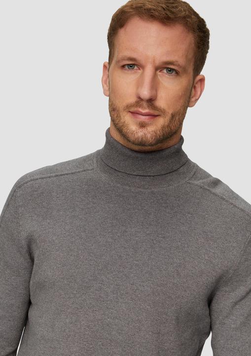 Produktbild s.Oliver Strickpullover Strukturierter Rollkragenpullover mit Naht-Details (L)