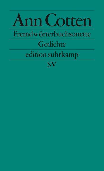 Actual product image Fremdwörterbuchsonette (German, Ann Cotten, 2007)