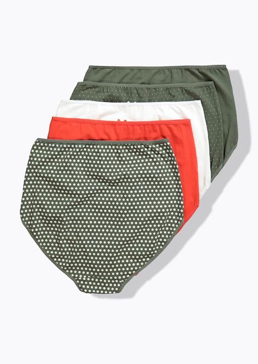Produktbild Ulla Popken Maxislips, 5er-Pack, Punkte/einfarbig (46, 48)