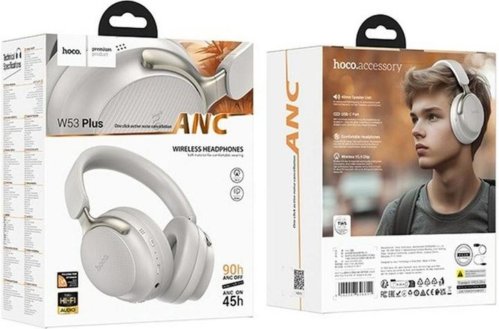 Actual product image Hoco W53 Plus Tone Headset mit ANC In-Ear Wireless Bluetooth Grau (ANC, 90 h, Wireless)