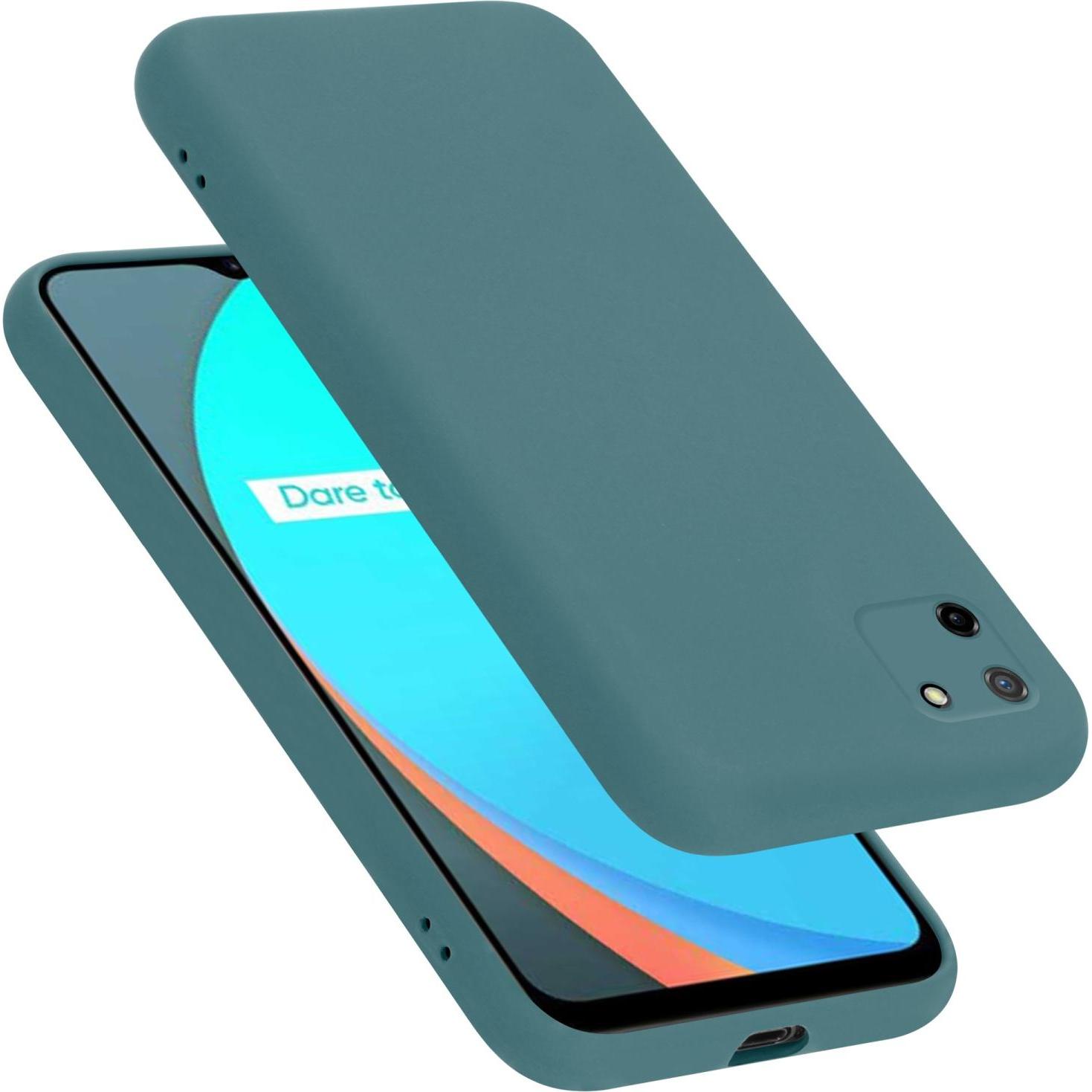 Cadorabo TPU Liquid Silicone Case Hülle für Realme C11 2020 (Realme C11), Smartphone Hülle, Grün