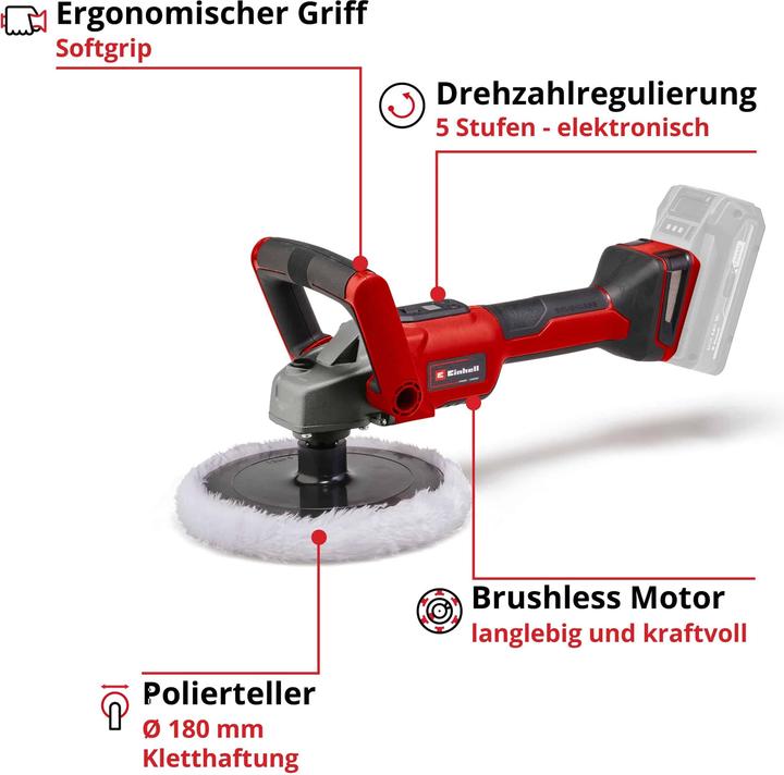 Actual product image Einhell CE-CP 18/180 Li E-Solo (Eccentric polisher, 0 W)