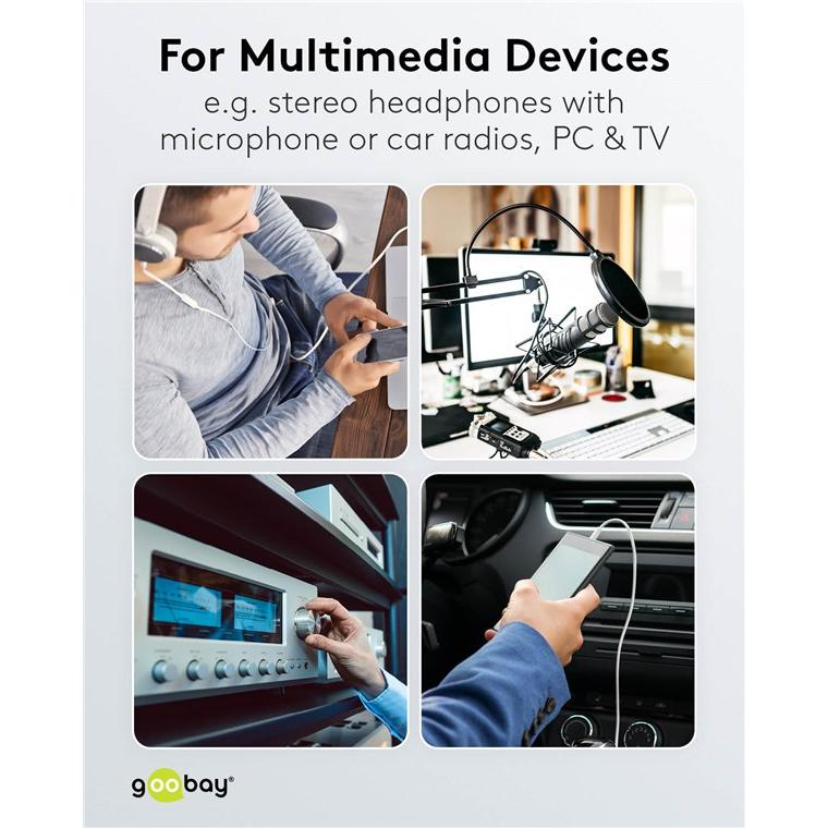Thumbnail - Goobay 3.5mm Klinke — 3.5mm Buchse (3 m, 3.5mm Klinke (AUX)), Audio Kabel