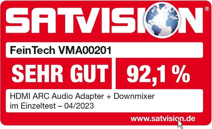 Actual product image FeinTech VMA00201 HDMI ARC Audio TV-Adapter für Kopfhörer und Soundbar
