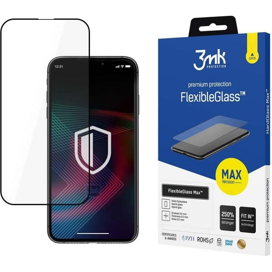 3MK Apple iPhone 14 Pro - FlexibleGlass Max? (1 Stück, Apple iPhone 14 Pro), Smartphone Schutzfolie, Schwarz