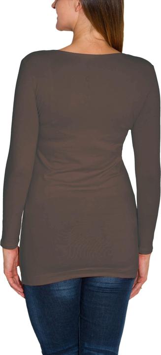 Actual product image Alkato Damen Langarm Longshirt Langarmshirt Tunika Basic Shirt (S)