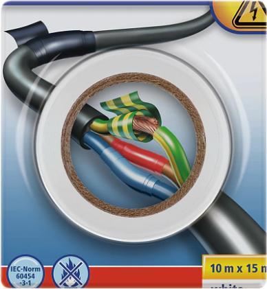 Image du produit tesa Ruban isolant électrique, ruban adhésif résistant à la chaleur pour isoler, réparer & regrouper (15 mm)