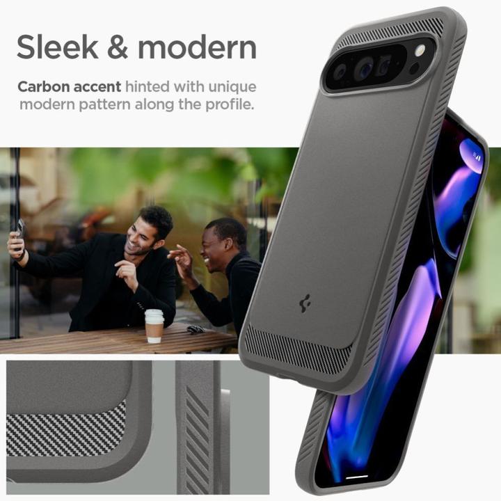 Actual product image Spigen Rugged Armor Case for Google Pixel 9 Pro XL Gray Marble (Google Pixel 9 Pro XL)