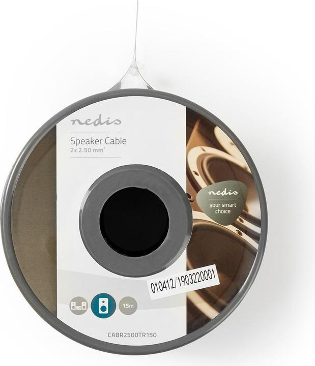 Produktbild Nedis Lautsprecherkabel| 2x 2.50 mm²| Kupfer| 15.0 m| rund| PVC| Transparent| - Verlän (15 m, 2.50 mm²)