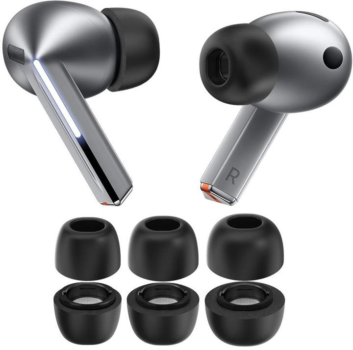Produktbild Tech-Protect Ear Tips für Samsung Galaxy Buds 3 Pro in den Grössen S / M / L - Schwarz (3 Stk.)
