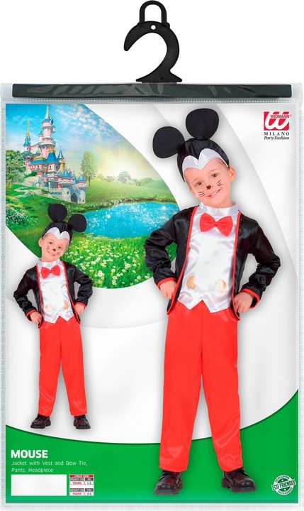 Immagine prodotto Widmann Costume da topolino: giacca con gilet e papillon, pantaloni, copricapo (98)