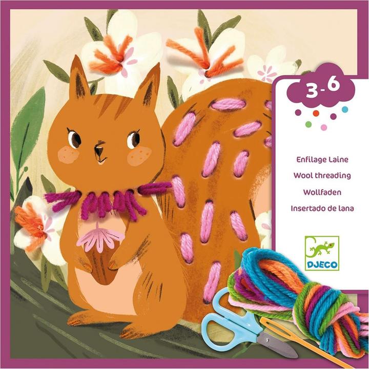 Actual product image Djeco Threading wool step by step