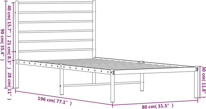 Image du produit vidaXL Bettgestell (80 x 200 cm)