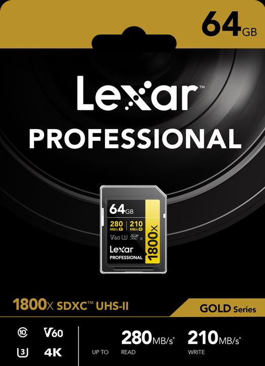 Image du produit Lexar Professional 1800x (64 Go, SDXC, U3, UHS-II)