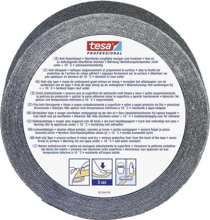 Actual product image tesa Anti-Rutsch Klebenband,15 x 50mm,schwarz (50 mm)