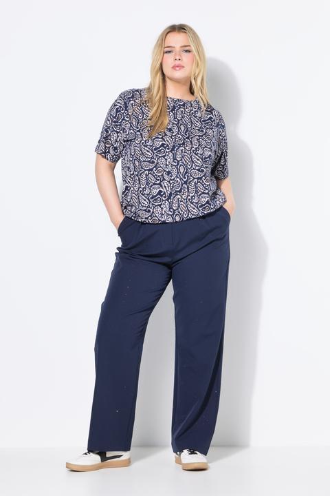 Actual product image Studio Untold Hose, Wide Legs, High Waist, Ziersteinchen, Bundfalten (44)