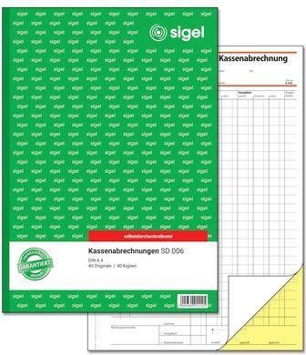 Sigel Kassenabrechnung Formularbuch SD006 (40x)