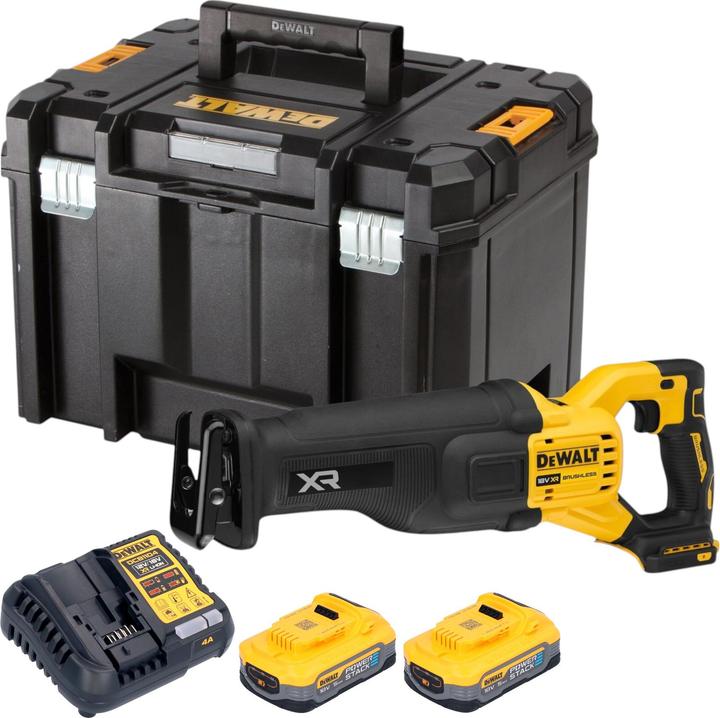 Image du produit DeWalt Scie sabre sans fil 18 V Li-lon 2 x 5,0 Ah POWERSTACK XR (DCS386H2T-QW) FLEXVOLT ADVANTAGE