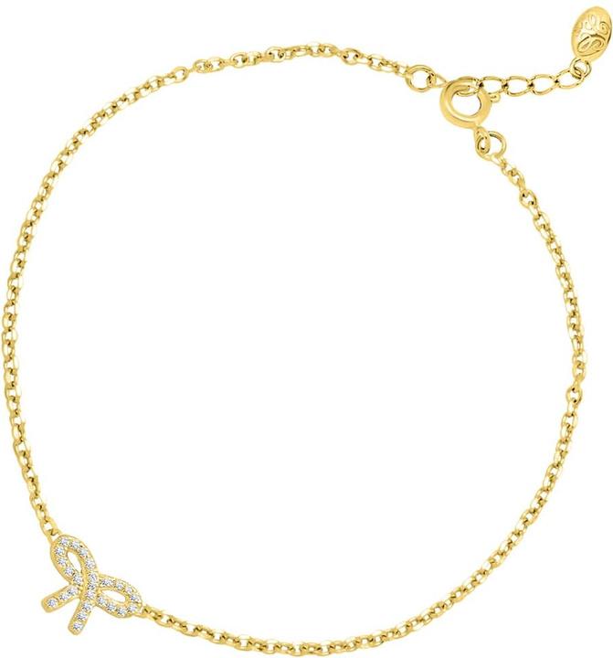 Immagine prodotto Candy Bracciale a fiocco, argento 925, placcato oro (20 cm, Argento 925, Placcato oro 18k)