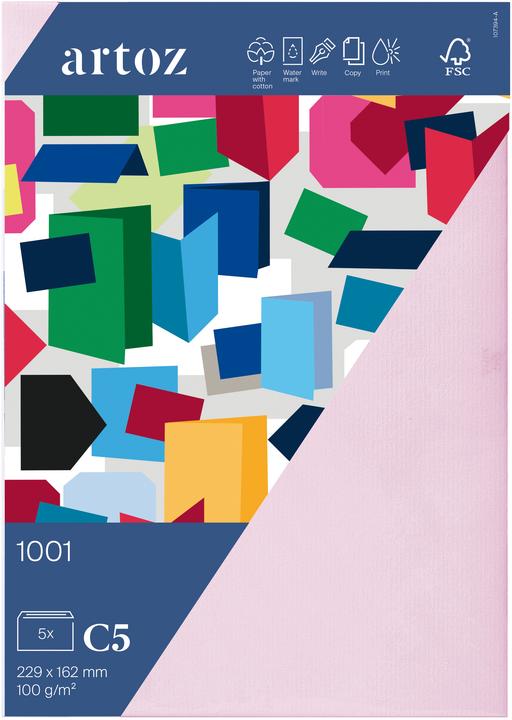 Artoz 1001 Pkg 5 Envelopes C5 Cherry Blossom (C5, 5x)