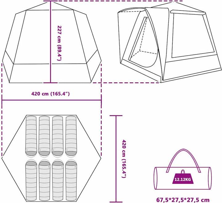 Actual product image vidaXL Campingzelt (14.20 kg, 1 person)