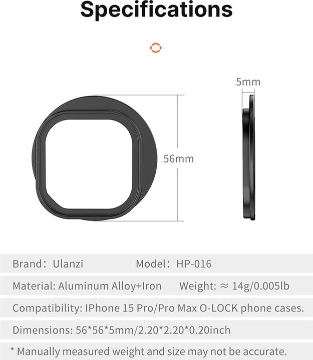 Produktbild Ulanzi O LOCK Lens for iPhone 15 Series
