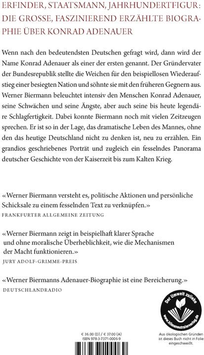 Produktbild Konrad Adenauer (Deutsch, Werner Biermann, 2017)