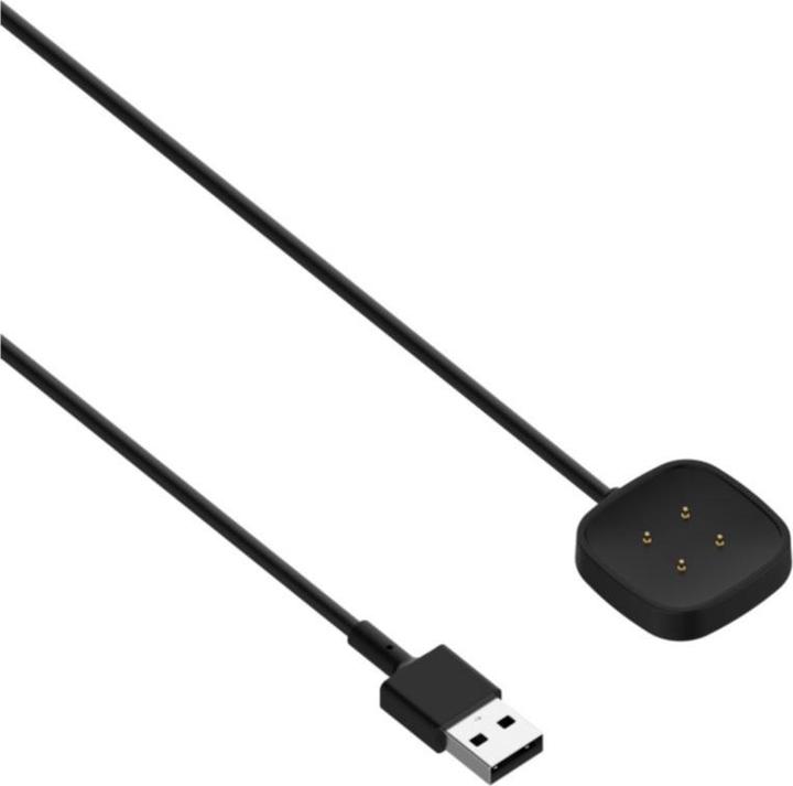 Produktbild Deltalabs Fitbit Versa 3 / Versa 4 / Sense / Sense 2 USB Ladegerät Dockingstation - Schwarz 1m