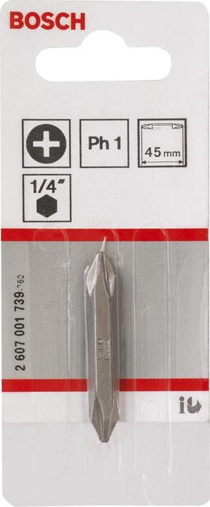 Produktbild Bosch Professional Zubehör Doppelklingenbit, PH1, PH1, 45 mm (Kreuz Phillips PH)