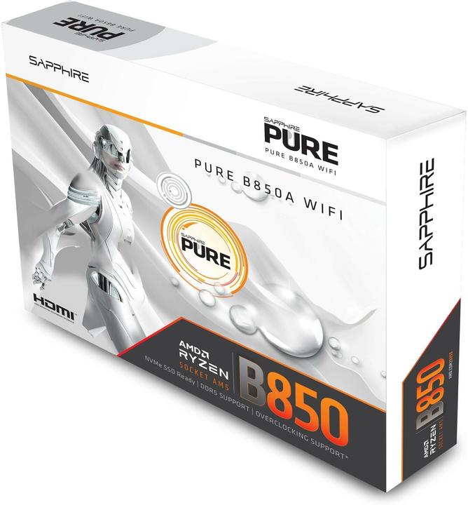 Immagine prodotto Sapphire PURE B850A WIFI7 1xHDMI 1.4 1xDP 1.2 (AM5, AMD B850, ATX)