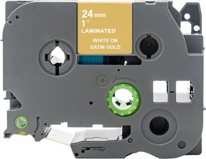 Actual product image Hermex Alternatives Etikettenband zu Brother TZe-MQ855 Beschriftungsband (2.40 cm, Gold, White)