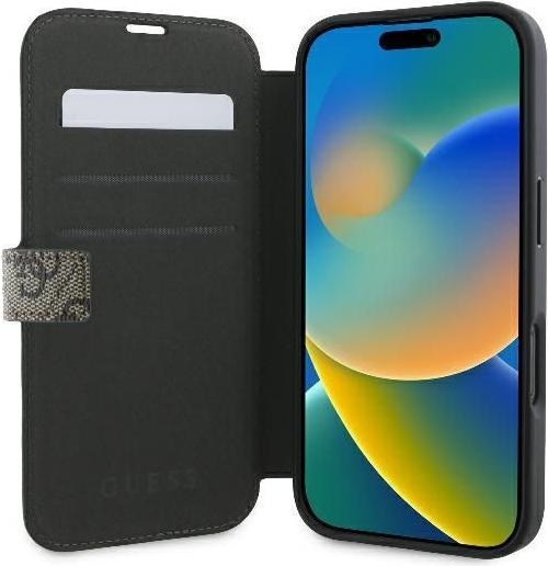 Image du produit Guess GUBKP16M4GMGBR iPhone 16 Plus 6.7" brązowy/brown book 4G Metal Logo (Apple iPhone 16 Plus)