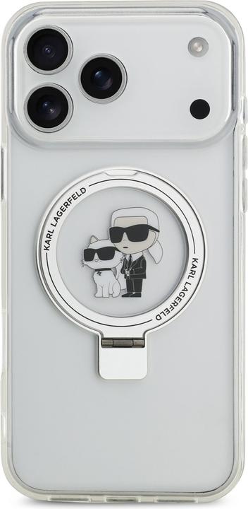 Produktbild Karl Lagerfeld Hülle Choupette MagSafe Ringstand mit Halterung Weiss (Apple iPhone 17 Pro Max)