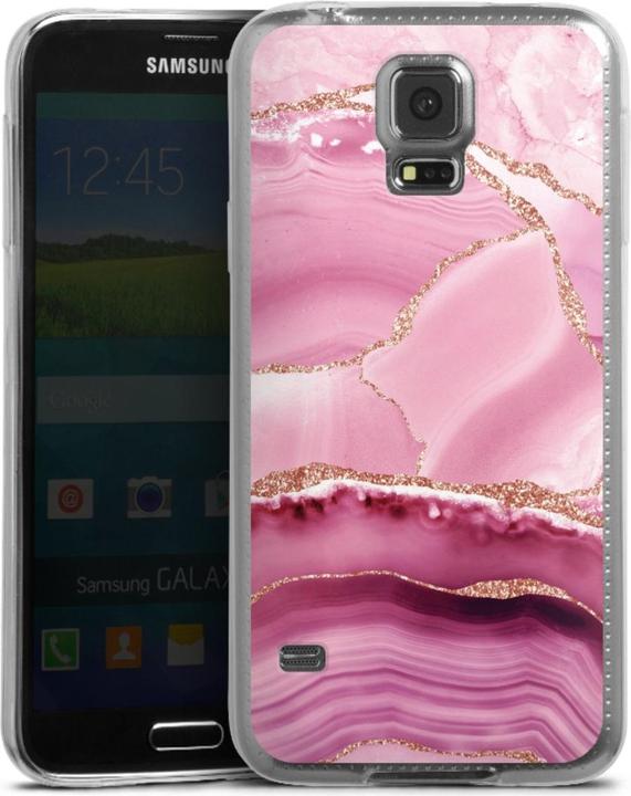 Produktbild DeinDesign Slim Case für Samsung Galaxy S5 Silikon Hülle Ultra Dünn Handyhülle Glitzer Look Marmor (Samsung Galaxy S5)