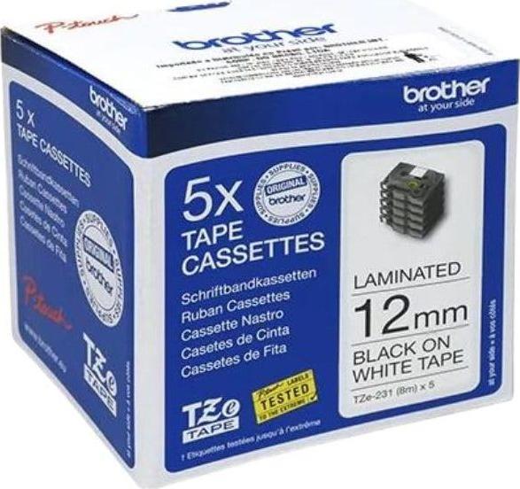 Actual product image Brother TZe-231 (1.20 cm, Black, White)