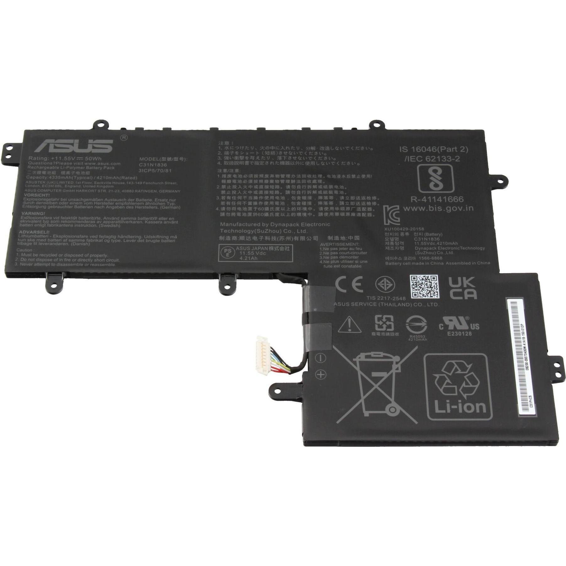 Thumbnail - ASUS C31N1836 (3 Zellen, 4335 mAh), Notebook Akku