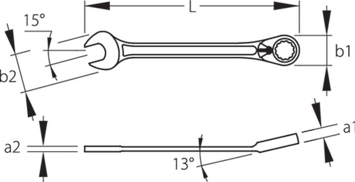 Produktbild Gedore 7 UR 13 Maulschlüssel mit Ringratsche, umschaltbar, UD 13 mm (13 mm)