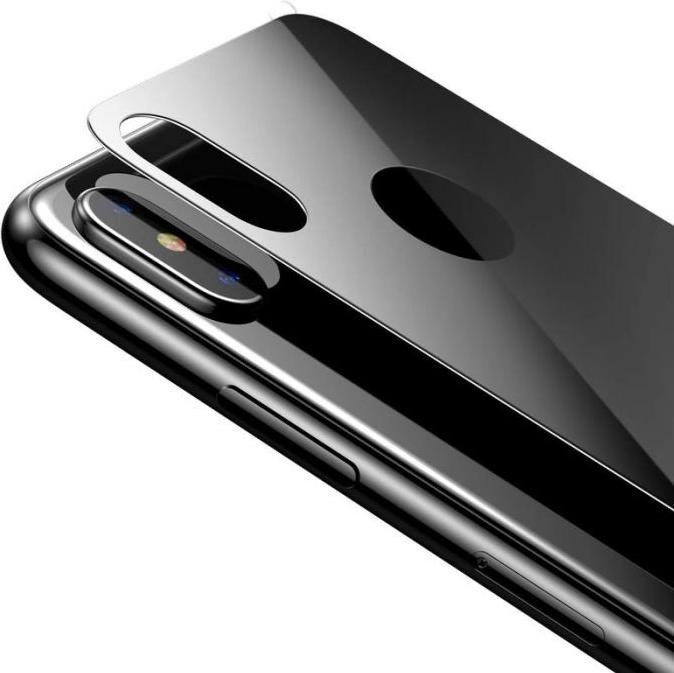 Actual product image Baseus iPhone Xs 03 mm Full coverage curved TGlass rear ProtectorBlack (1 Piece, Apple iPhone XS)