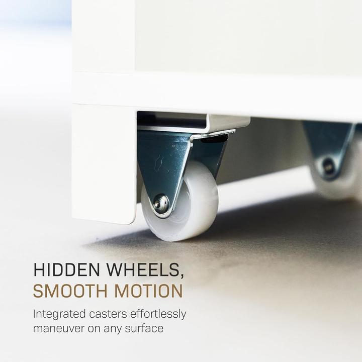 Actual product image Yamazaki Pull-out shelf with wooden shelf TOWER (14 x 56 x 55 cm)