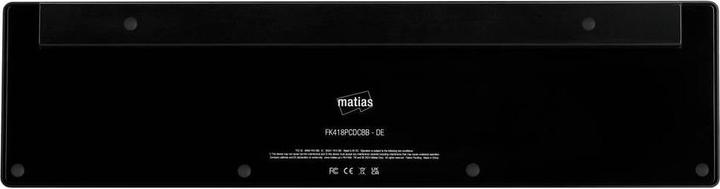 Actual product image Matias Draadloos USB-C Aluminium Toetsenbord PC Duits QWERTZ Zwart (FK418PCDCBB-DE) (DE, Wireless)