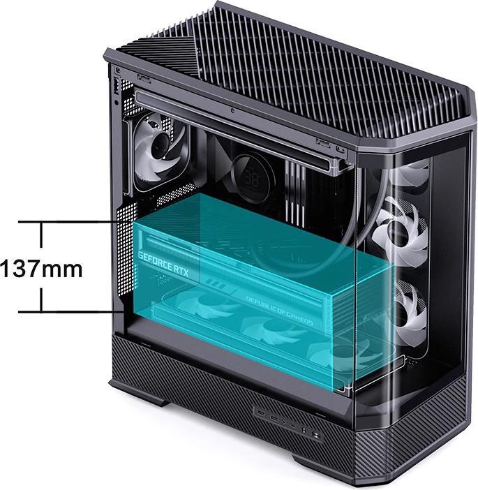 Produktbild Jonsbo D400 PC-Gehäuse, Midi Tower, ATX, Tempered Glass - schwarz (ATX, mATX, Mini-ITX)