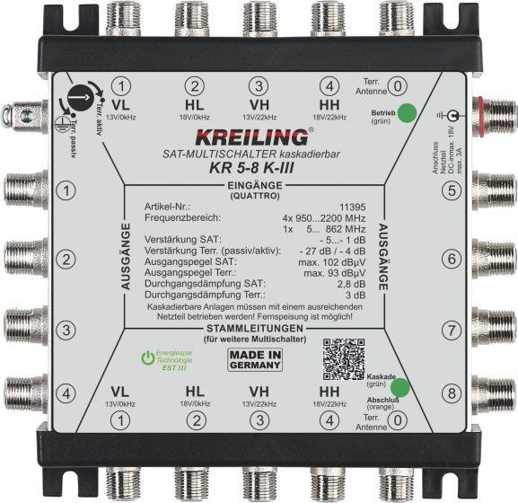 Kreiling Multischalter kaskadierbar 4+1 Ein., 8 Teil. KR 5-8 K-III (Multischalter)