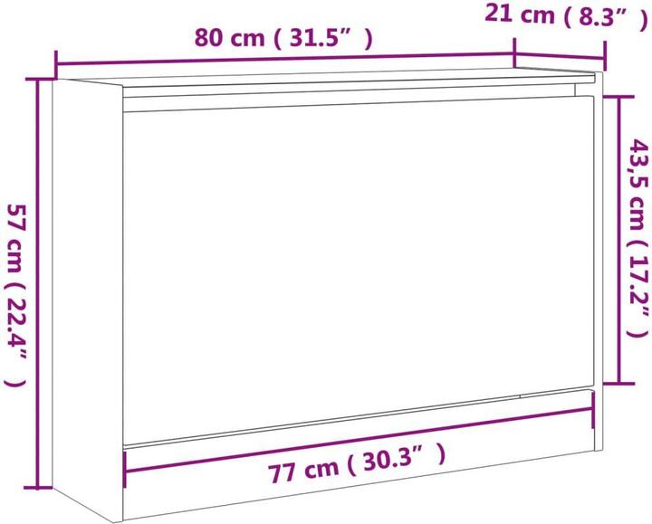 Immagine prodotto vidaXL Jennica (80 x 21 x 57 cm)