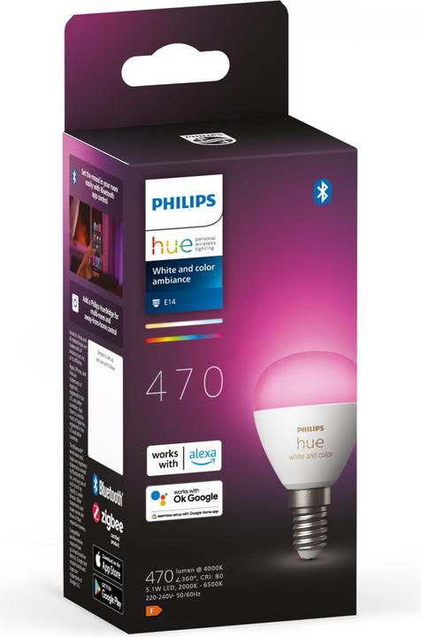 Image du produit Philips Hue Lustre White & Color Ambiance (E14, 470 lm, 1x)