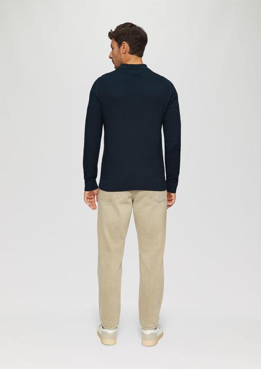 Produktbild s.Oliver Strickpullover Strukturierter Strickpullover mit Polokragen (S)