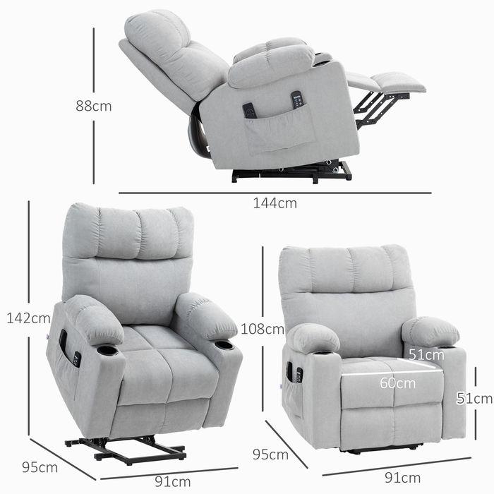 Actual product image Swisshandel24 Senior armchair with stand-up aid, electric, with 3 modes, 8 massage points, heating function
