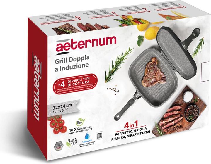 Produktbild Bialetti Aeternum Doppel-Induktionsgrill (Grillpfanne, Aluminium)